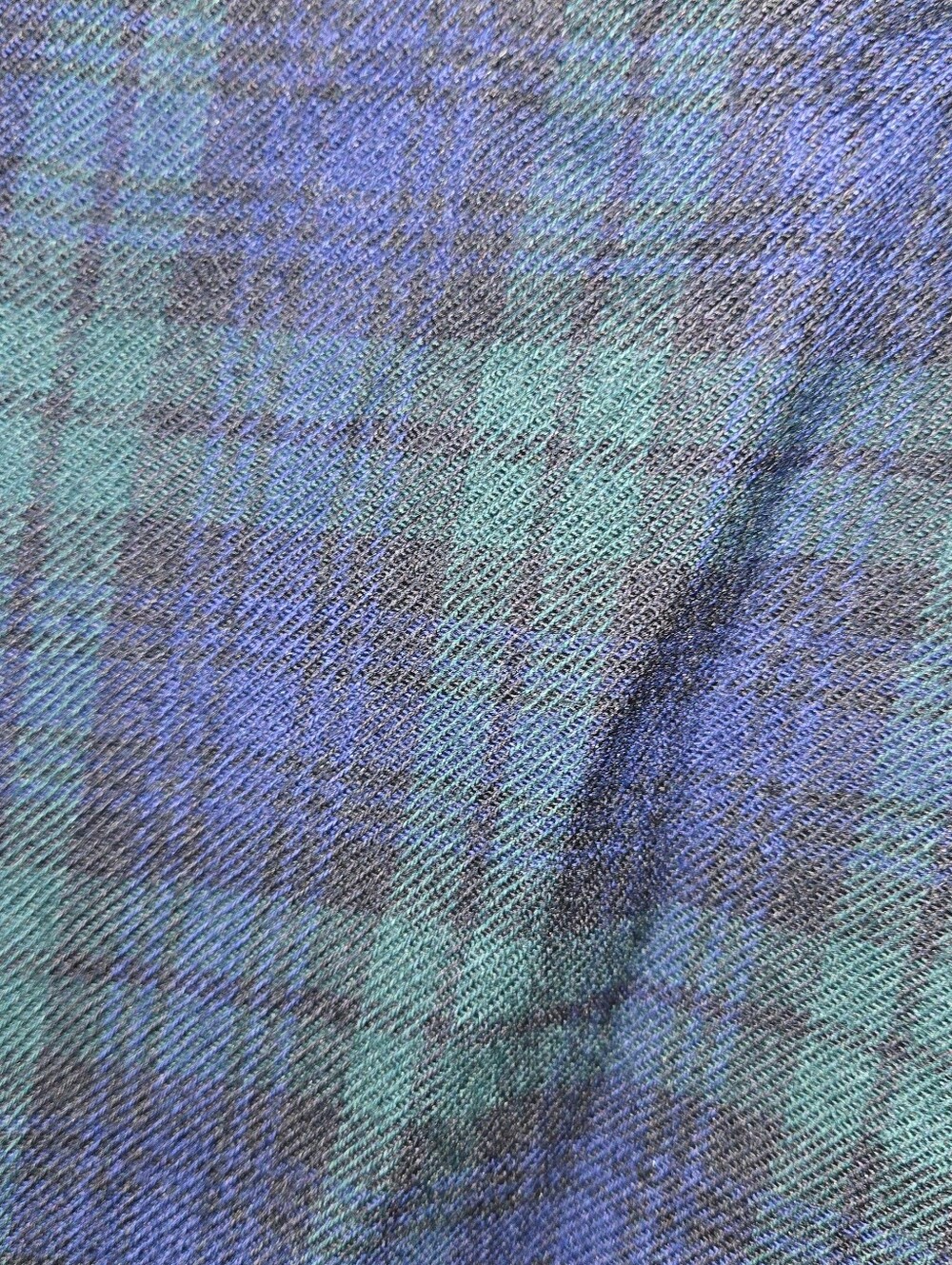 Vintage Green Blue Black Plaid Wool Midi Wrap Skirt Size 14 Cottagecore - Picture 2 of 5